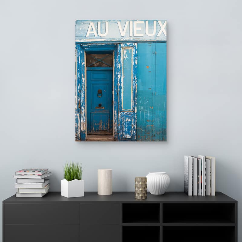 Blue Door Au Vieux by Sossi Madzounian Canvas Art Print