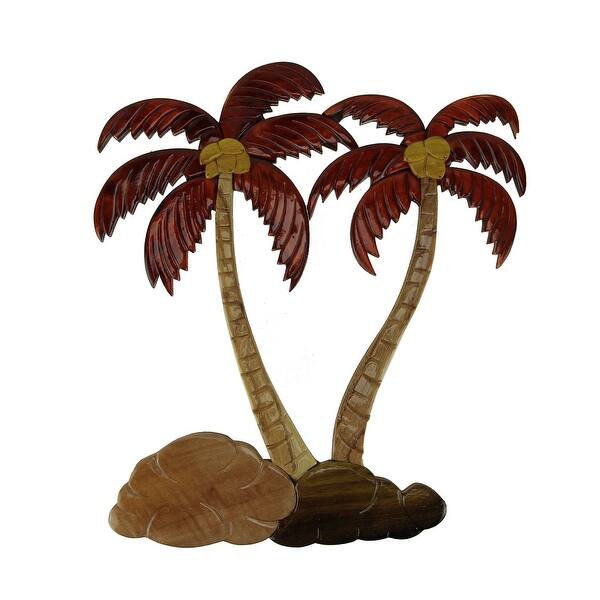 Shop Tropical Palm Trees Hand Crafted Intarsia Wood Art Wall