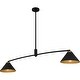 preview thumbnail 4 of 5, Alscott 2-Light Matte Black Linear Chandelier