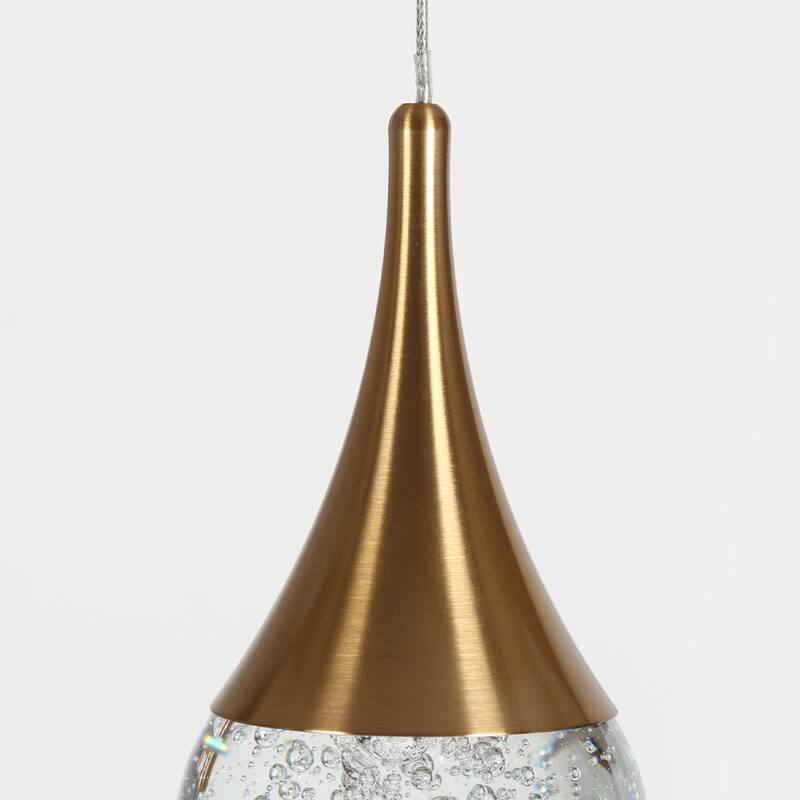 Modern 3-Light LED Chandelier Gold Cluster Island Lights for Kitchen Island - Dia. 9.8" x H 7.7"