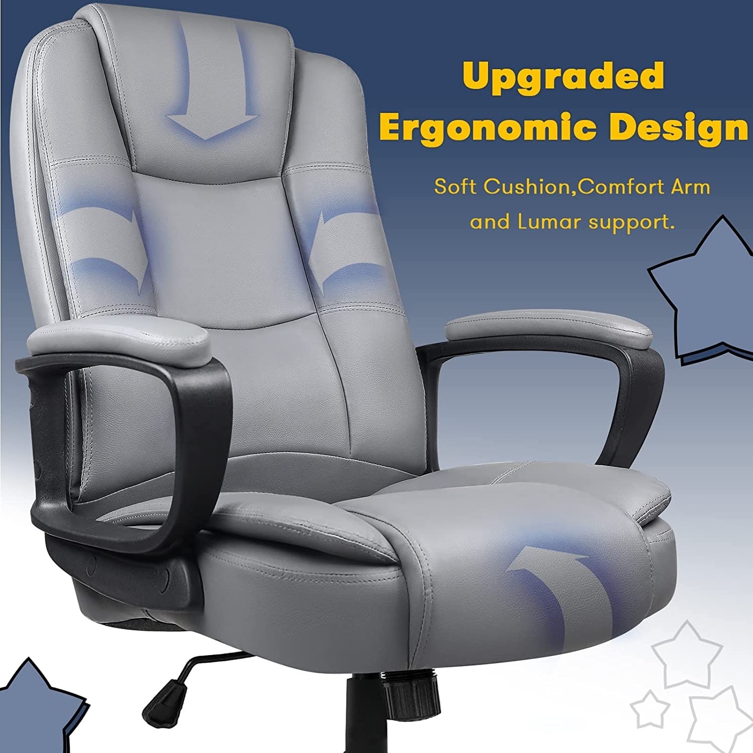 Bossin Big and Tall Office Chair High Back Executive Chair Ergonomic Adjustable Executive Leather Chair 400lbs On Sale Bed Bath Beyond 35025139