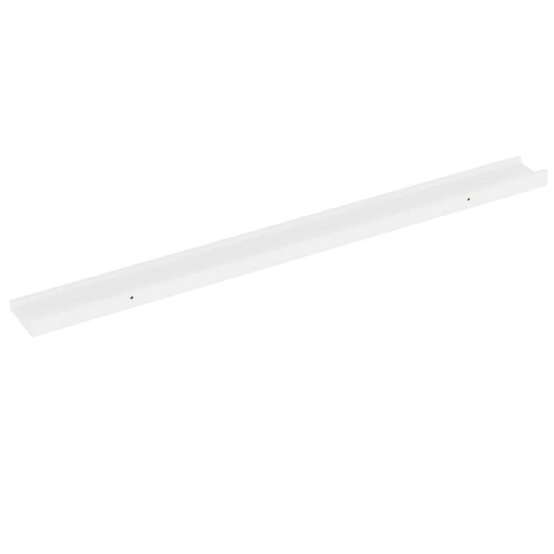 Yuli Modern Wall Shelf Set of 4, Raised Ledge Design, White MDF 39 Inch