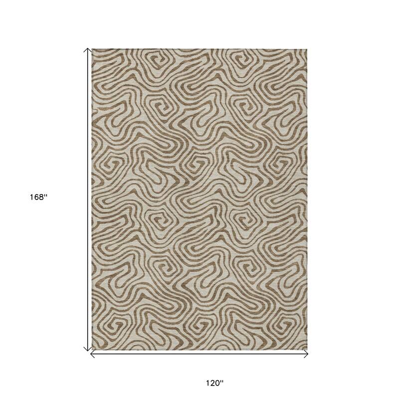 HomeRoots Abstract Transitional Rectangle Outdoor Rug