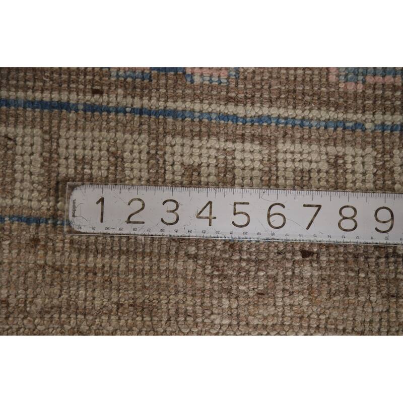 Hand Knotted Oriental 100% Wool Carpet Transitional All-Over Brown Oushak Area Rug - 12' 4'' X 9' 5''