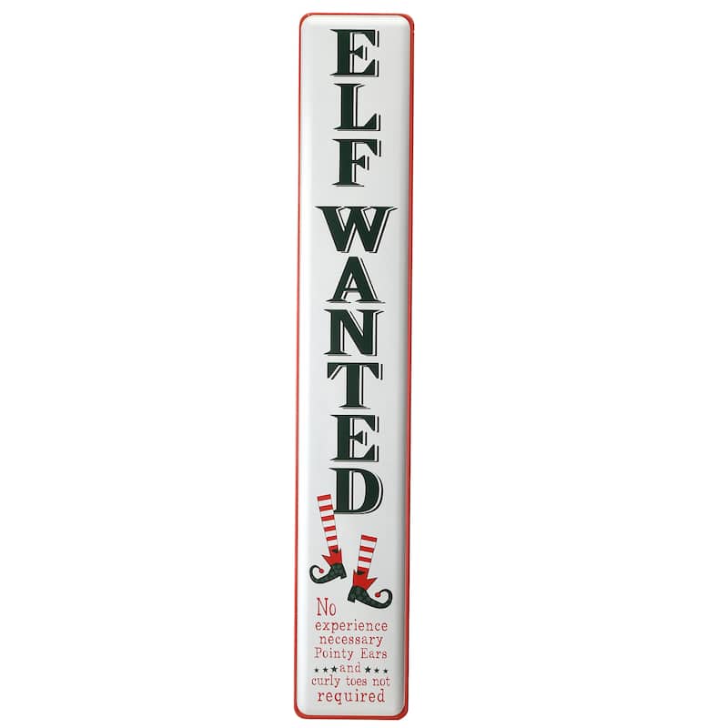 National Tree Company 47 in. Elf Wanted Wall Sign - White - 47 in