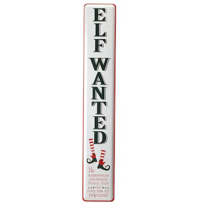 National Tree Company 47 in. Elf Wanted Wall Sign - White - 47 in