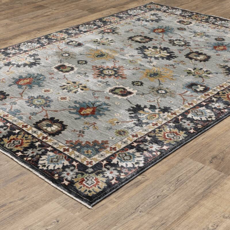 Esme Traditional Floral Blue/ Multi Area Rug