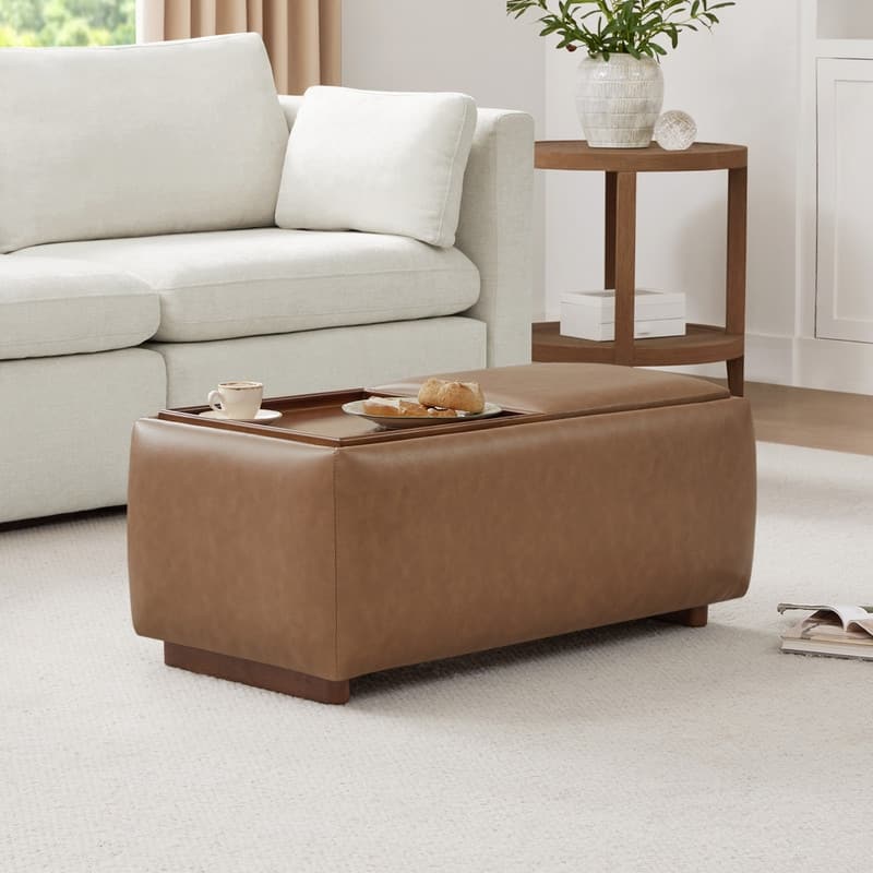 Spruce & Spring Bart Storage Ottoman Bench Rectangle Footrest