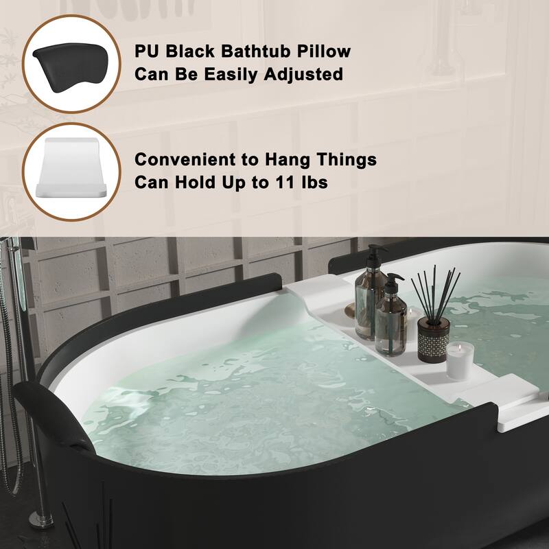 CASAINC Resin Stone Solid Surface Soaking Stand Alone Bathtub Freestanding Bathtub in Matte White