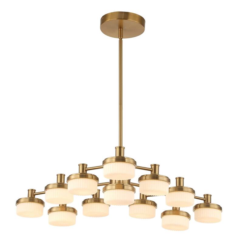 Uttermost Wedge 12 Lt LED Brass Chandelier - 40.625"W x 40.625"D x 7.25"H
