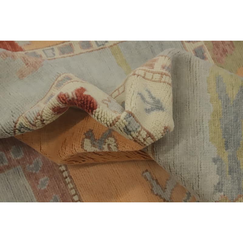 Vegetable Dye Gabbeh Turkish Area Rug Geometric Carpet - 9' 9'' X 8' 2''