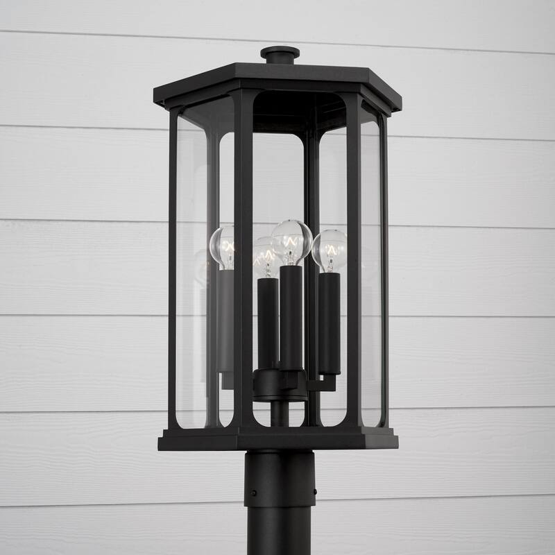 4-light Outdoor Post-Lantern w/ Clear Glass