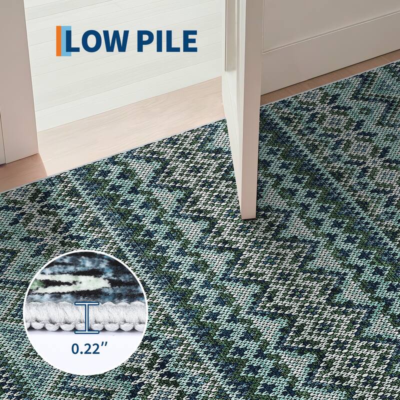 Living Room Rugs Soft Boho Geometric Area Rugs Non-Slip Washable Area Rug for Bedroom Home Office Dining Room
