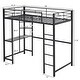 preview thumbnail 4 of 13, Twin Size Metal Loft Bed with Desk and Storage Shelves