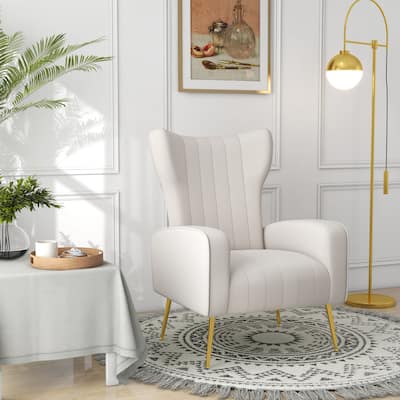Upholstered Wingback Accent Chair - 26.4"W x 37.8"H x 32.6"D