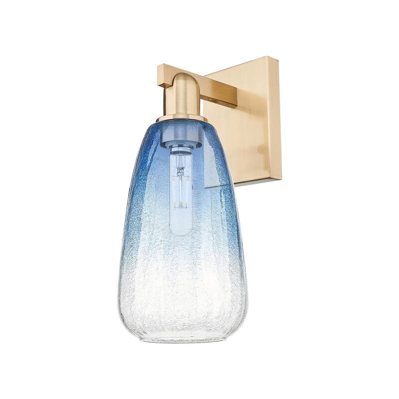 Innovations Lighting 716-1W-11-8 Brookhaven Almond Sconce Brookhaven - Champagne Bronze / Sapphire Blue