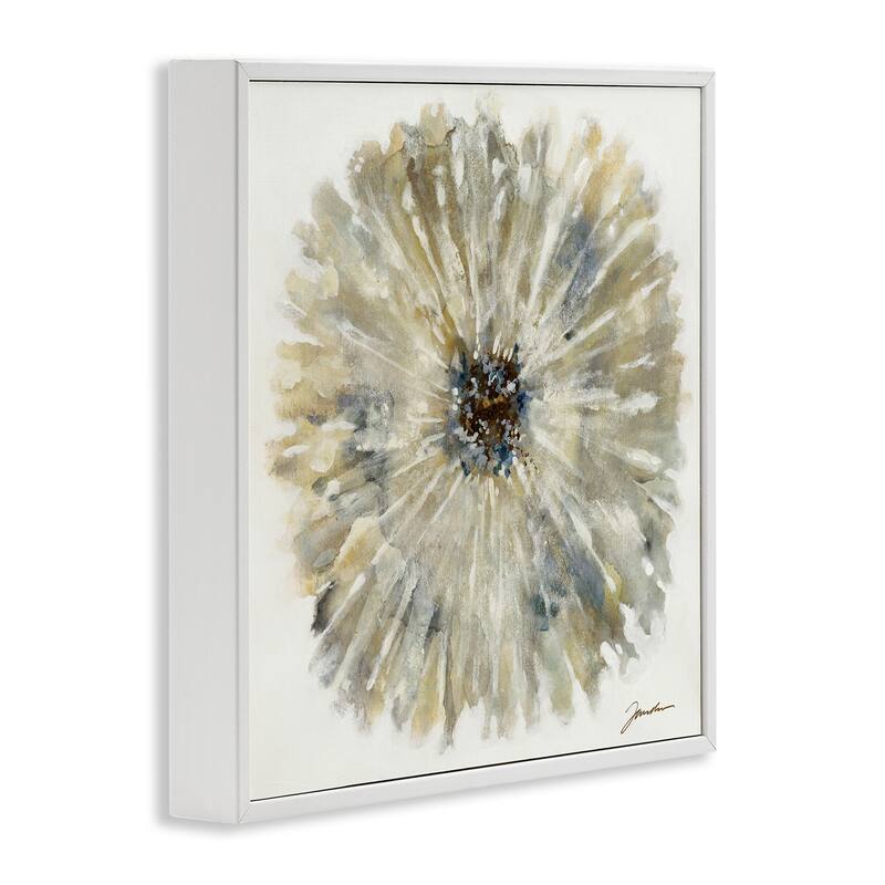 Stupell Neutral Rustic Abstract Flower Framed Giclee Art Design By Liz Jardine