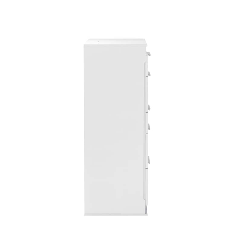Somette Modern Gloss White 5-Drawer Bedroom Chest