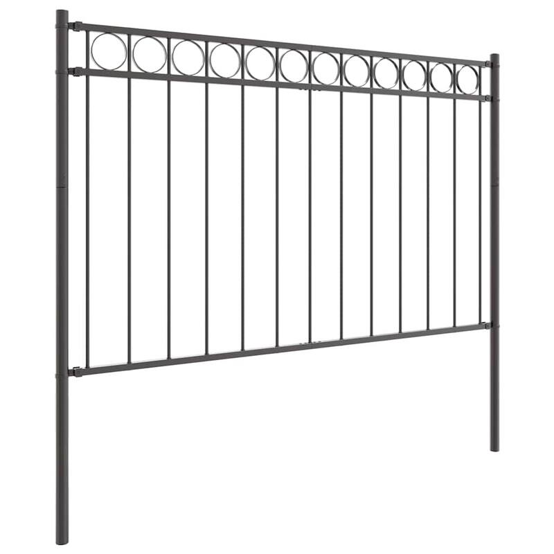 vidaXL Garden Fence Gray Steel