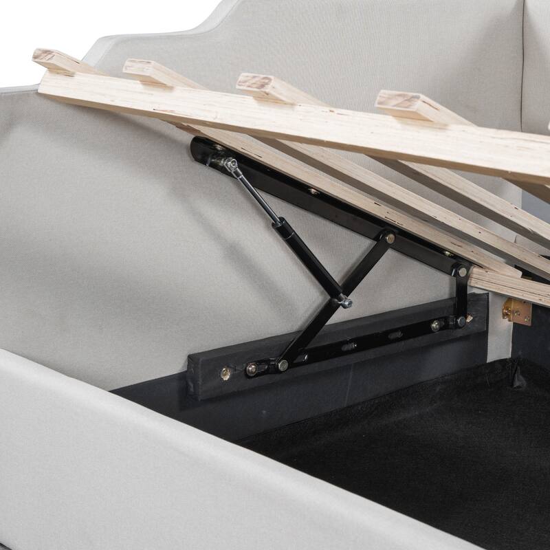 Modern Twin Size Upholstered Daybed with Underneath Storage