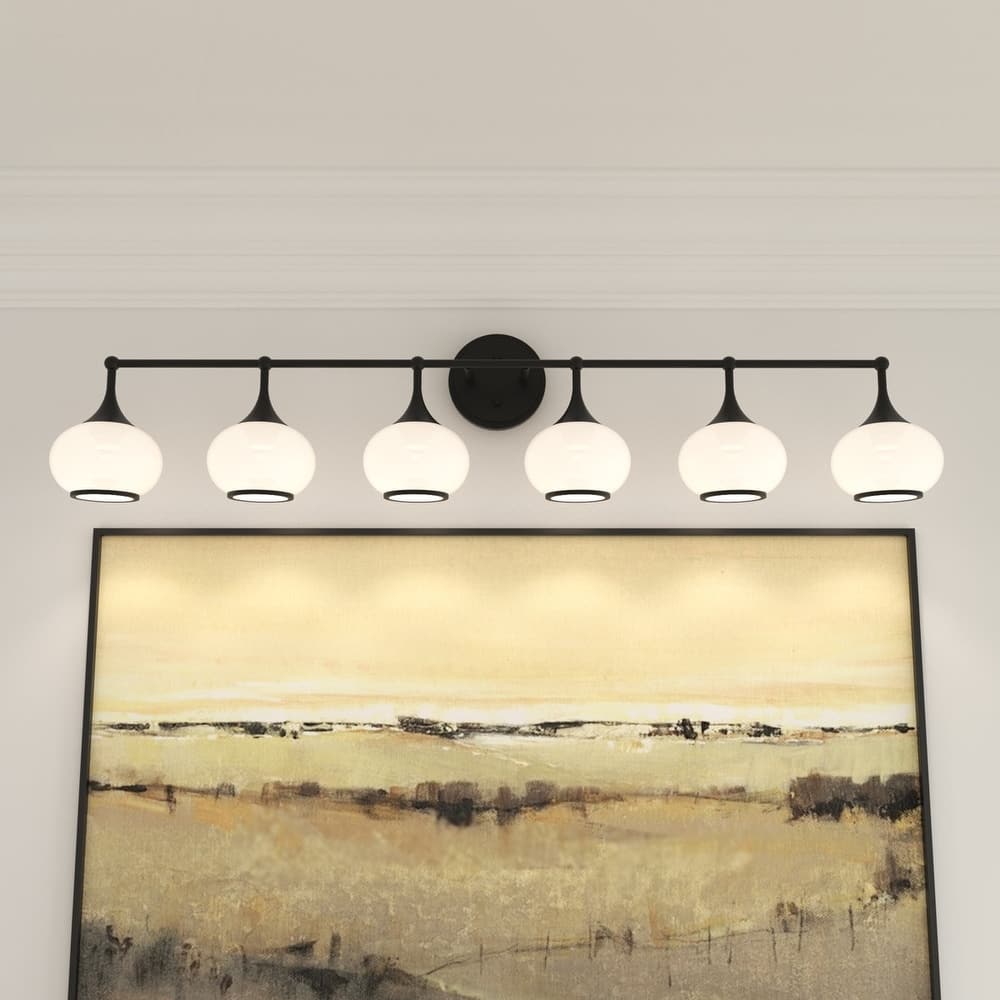 Acroma Aged Brass/Polished Chrome Finish Modern Globe Vanity Light