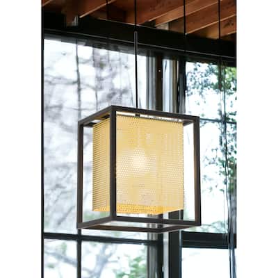 HomeRoots Gold and Black Geometric Metal Ceiling Light - 7.9' X '131.5' X '7.9