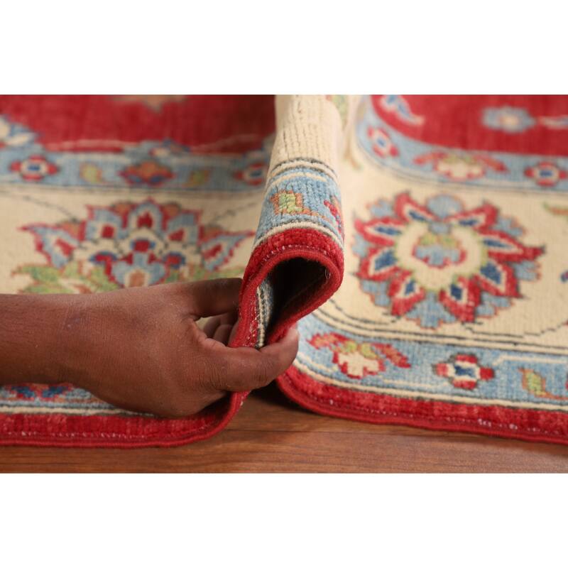 Red Oushak Oriental Area Rug Handmade Wool Carpet - 6'7" x 9'8"