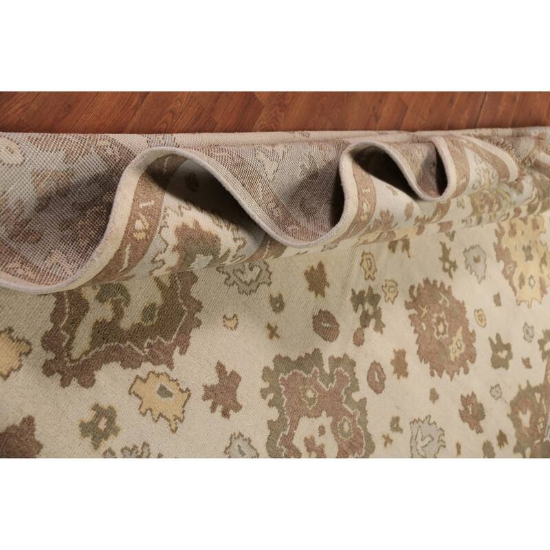 Earth Tone Oushak Indian Area Rug Hand-Knotted Wool Carpet - 8'0"x 10'2"