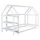preview thumbnail 27 of 28, Wooden Twin House Bed with Integrated Shelves and Hanger for Kids Room