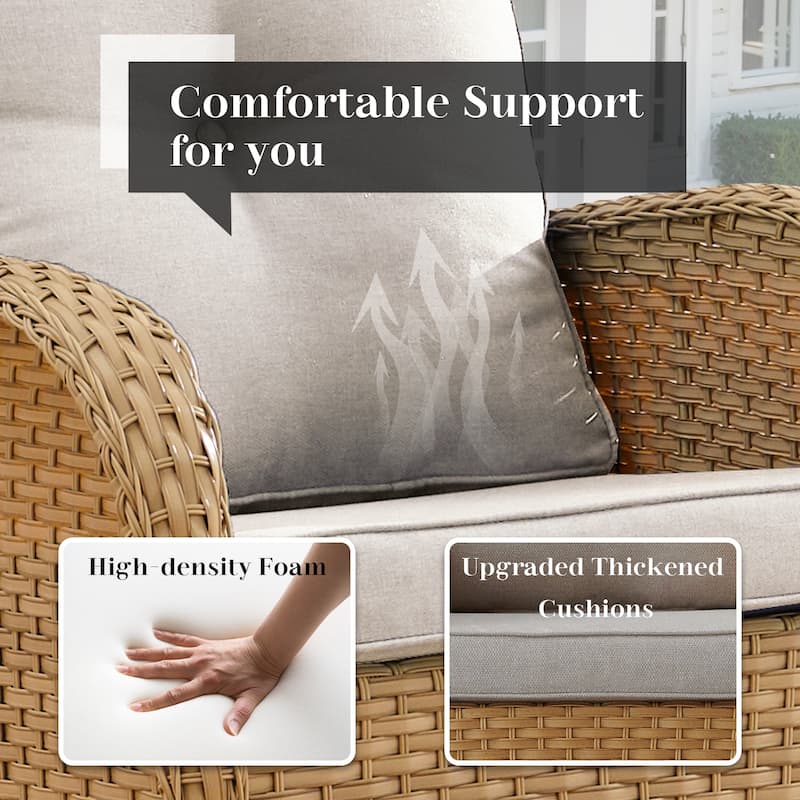 Pocassy Outdoor Wicker Chairs Patio Chairs with Cushions