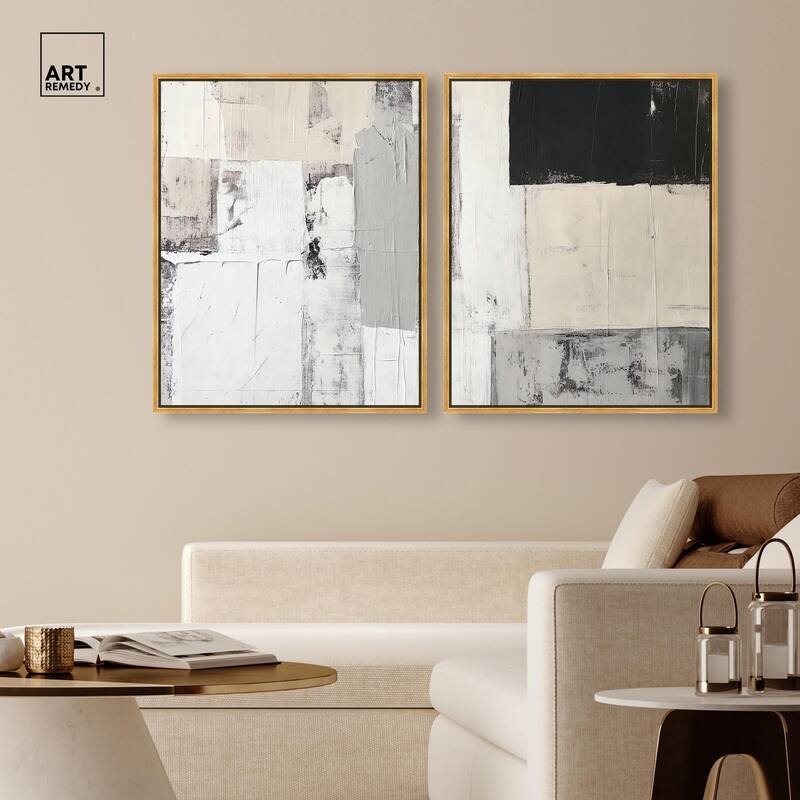 Chalk and Charcoal Canvas Set of 2 by Art Remedy