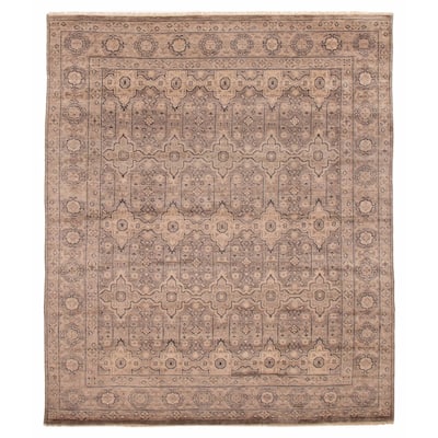 ECARPETGALLERY Hand-knotted Mystique Taupe Wool Rug - 8'3 x 9'10