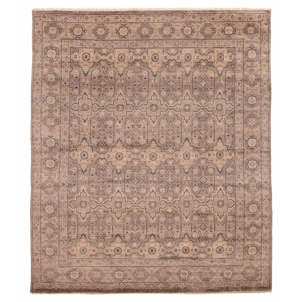 ECARPETGALLERY Hand-knotted Mystique Taupe Wool Rug - 8'3 x 9'10