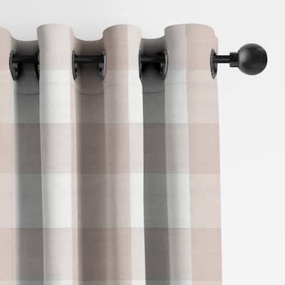 6ix Tailors Walker Buffalo Natural Grommet Top Drapery Panels Pair