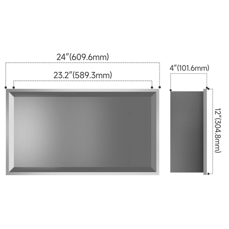 WIZ 24-inch W x 12-inch H x 4-inch D Stainless Steel Shower Niche