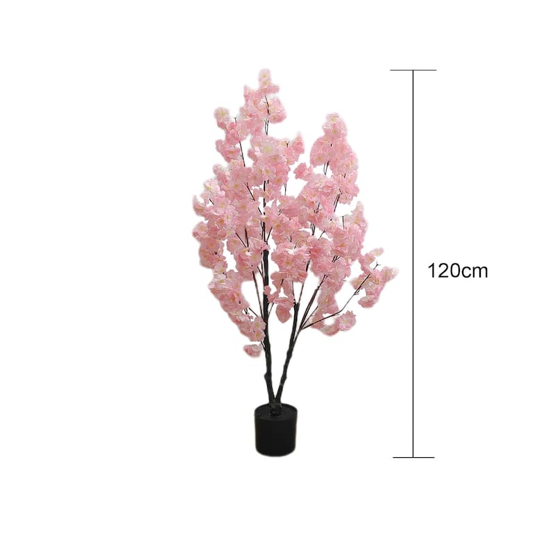 Artificial Pink Fake Flower Tree, Cherry Blossom Tree for Home Office Decor