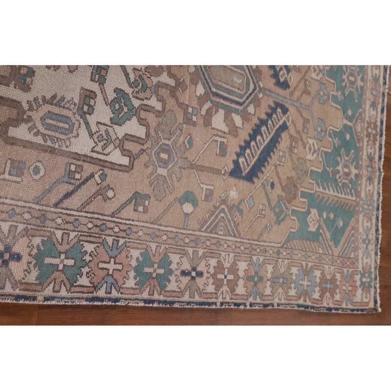 Geometric Bakhtiari Persian Vintage Rug Handmade Wool Carpet - 5'0" x 9'9"