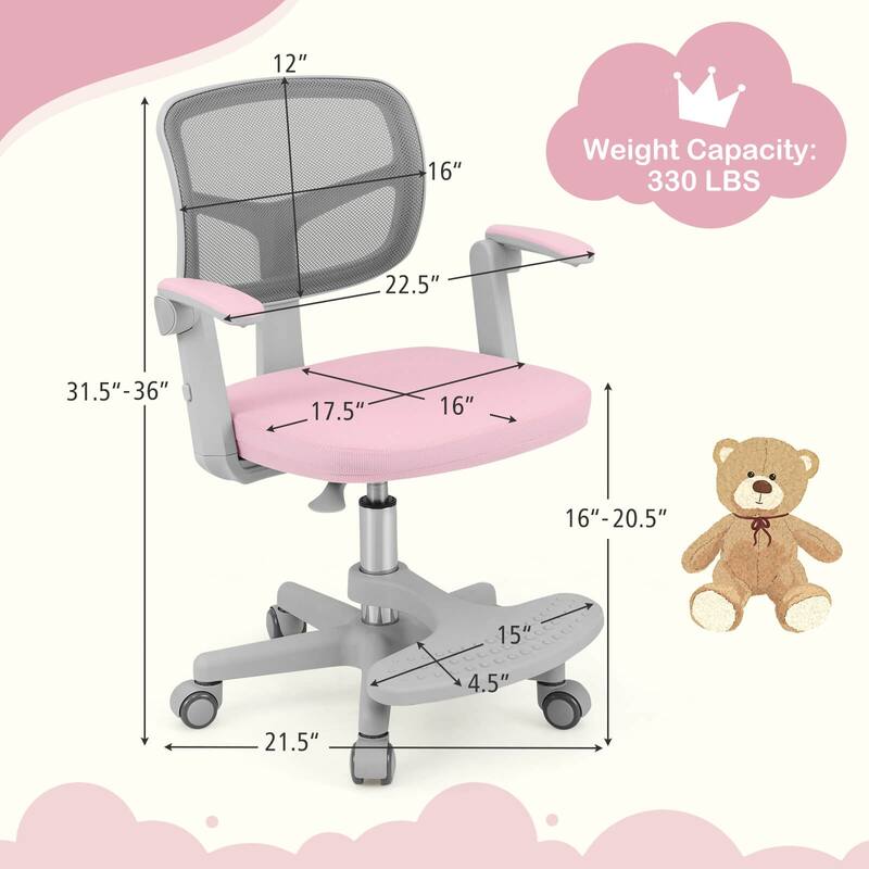 Costway Kids Desk Chair Children Study Chair with Adjustable Height, - See Details