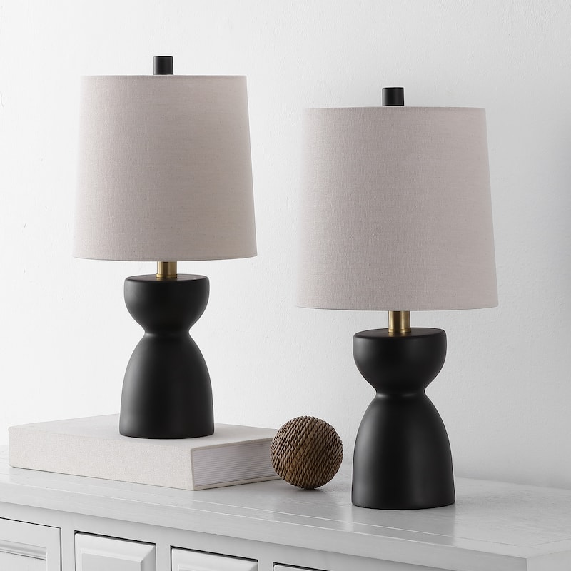 SAFAVIEH Couture Dunia, 19-inch, Resin Table Lamp (Set of 2) - 9"W x 9"D x 19"H