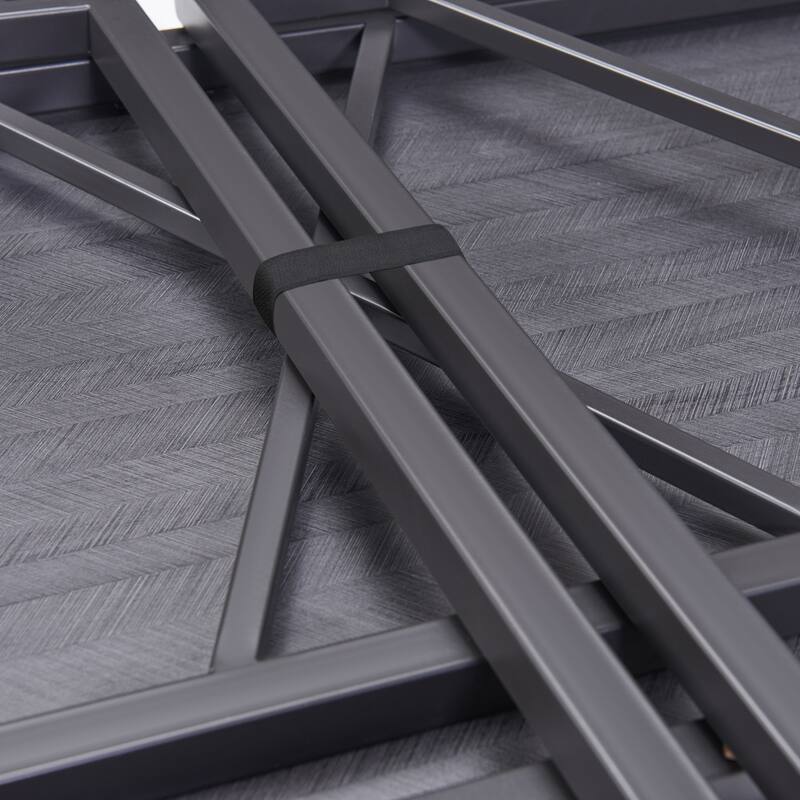 Desk - Gray Herringbone & Black Finish - 48" L x 24" W - Modern Office & Home Desk