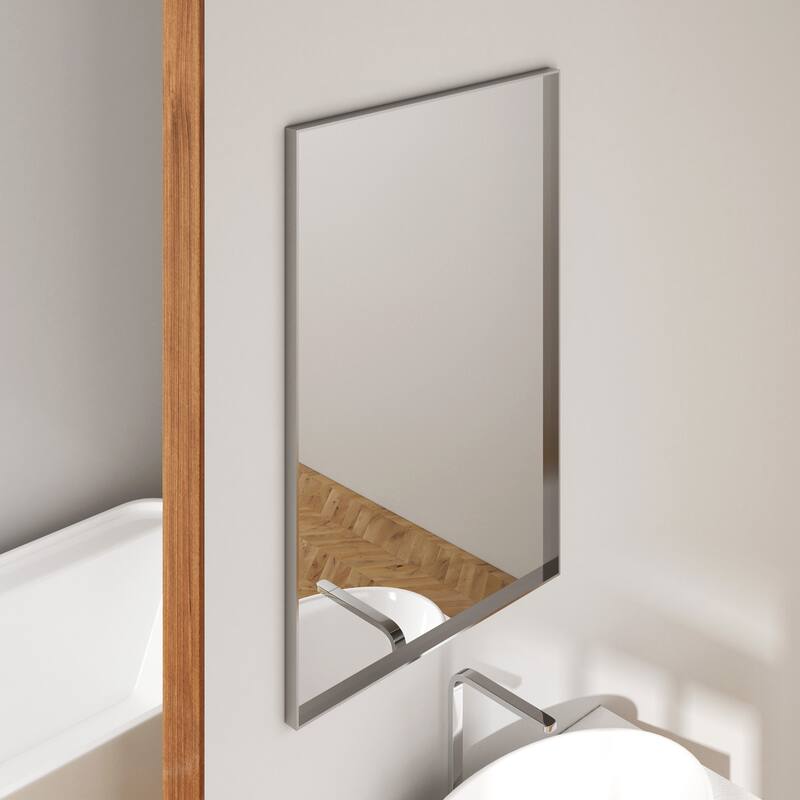 TOOLKISS Right Angle Aluminum Frame Bathroom Vanity Mirror with Clear Glass