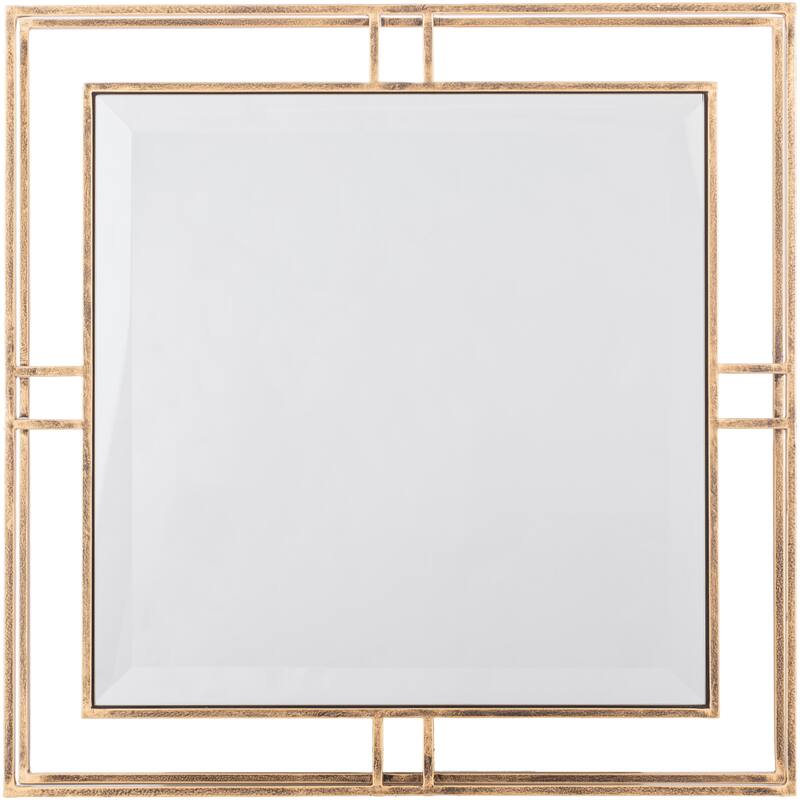 Estaa Traditional Square Gold Frame Mirror - 18"H x 18"W