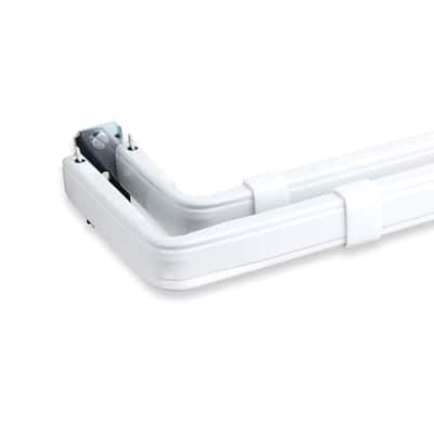 Double Curtain Rod 84-120 Inch, Wall Mount, Steel Rod Set, Home Decor, White Finish - 120