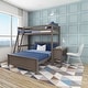 preview thumbnail 4 of 22, Max and Lily L Shaped Twin over Full Bunk Bed with Desk Clay