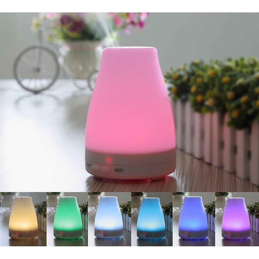 120ml Aromatherapy Essential Oil Diffuser with 7 Color LED Lights Changing waterless Auto Shut-off - M