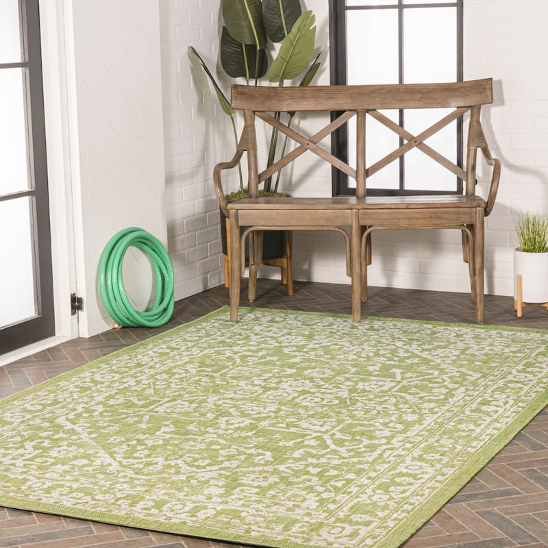JONATHAN Y Medallion Textured Weave Indoor/Outdoor Area Rug