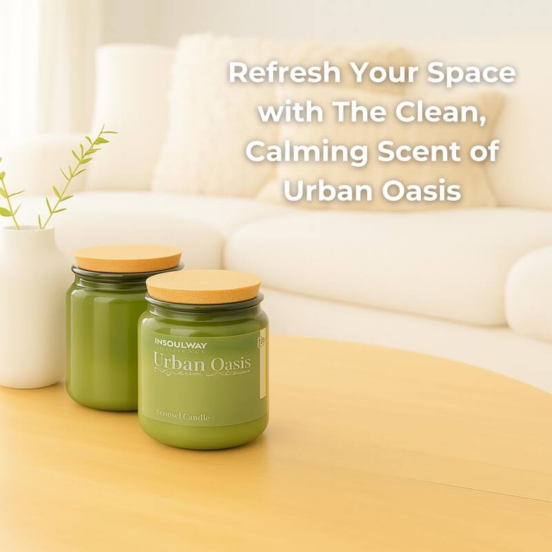 3 Oz Forest Scent Fancy Candle Set of 2 in Green Glass Jar