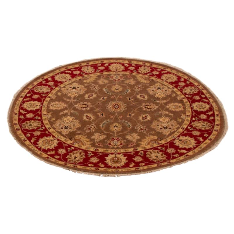 ECARPETGALLERY Hand-knotted Jamshidpour Brown Wool Rug - 6' x 6'