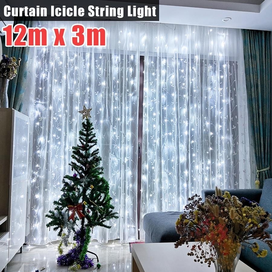 Curtain Icicle LED Lamp Xmas Wedding Window Decor String Lights Party Outdoor 