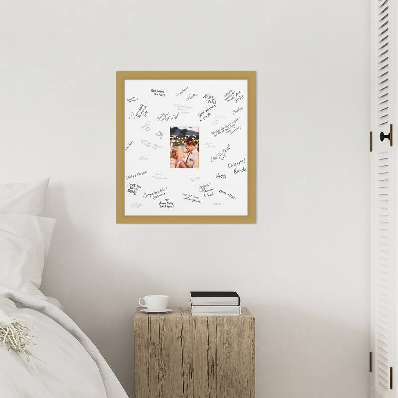 Grace Signature Mat Picture Frame - Autograph Photo Frame Guest Book Alternative for Weddings, Graduations, or Retirement